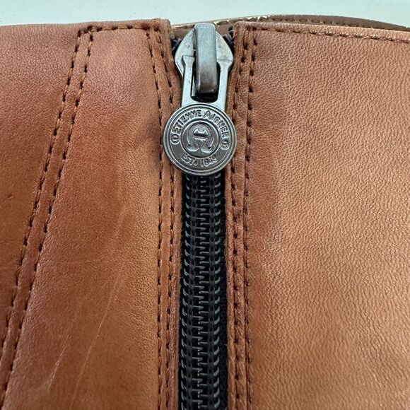 Etienne Aigner Chastity Leather Riding Boots Black Brown Size 7.5 - Picture 10 of 14